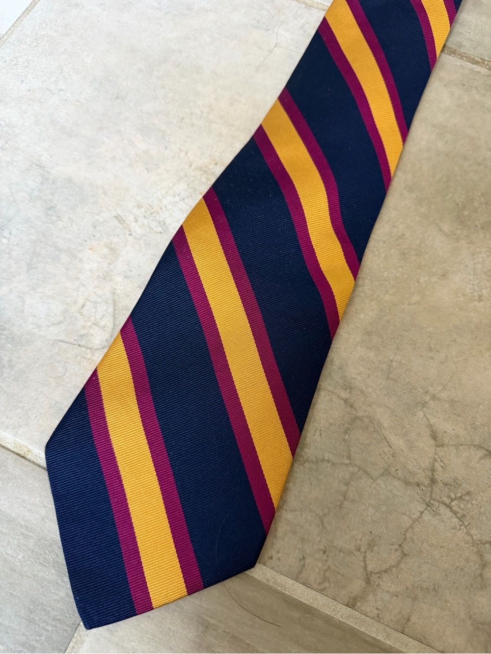 POLO Ralph Lauren 100% Silk Tie Men's Stripe yellow/Blue/Red